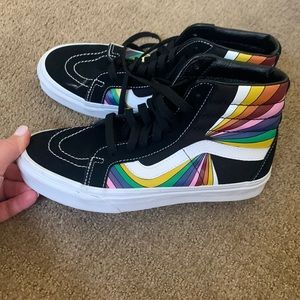 Vans rainbow high top. Never worn. Womens size 8